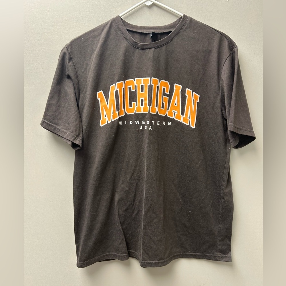 Shein Women’s Brown “Michigan” T Shirt